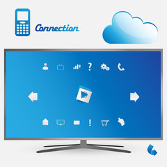 Blue smart tv