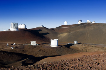 Telescopes on the summit of Mauna Kea, Hawaii.