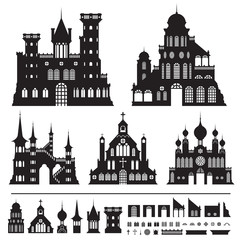 Castle Vintage Vector Set