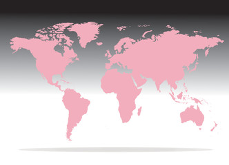 mappa mondo rosa