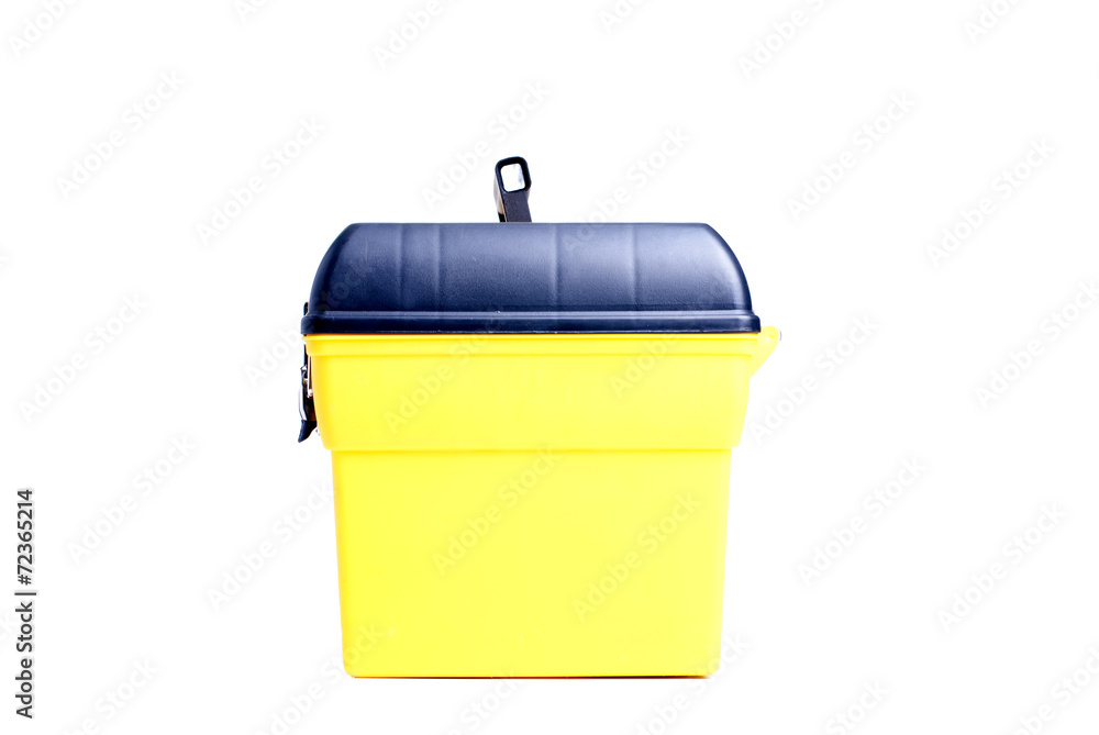 Wall mural tool box isolated on white background