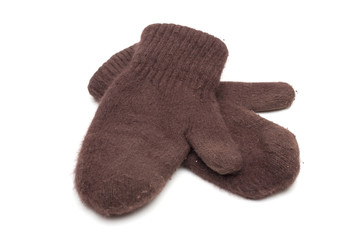 mittens on the white background