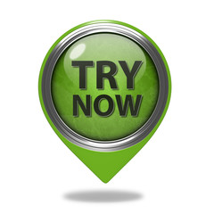 Try now pointer icon on white background