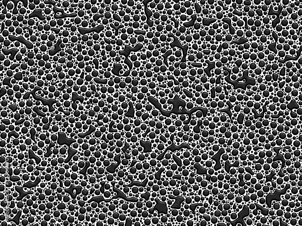 Poster abstract of black blobs against white