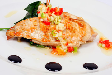 Grilled chicken with mixed vegetables