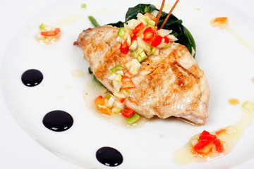 Grilled chicken with mixed vegetables