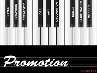 Fototapeta premium Conceptual piano word cloud
