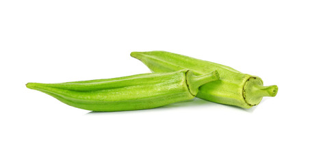 fresh okra isolated on a white background