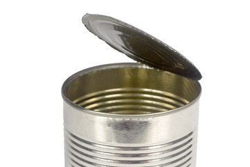 Tin can isolated on white background