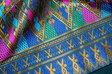 Asia silk fabric pattern background