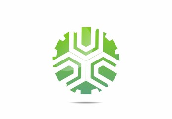 circle team work gear logo design