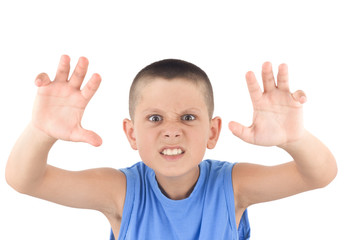 Portrait of boy isolated on white background