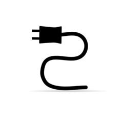plug icon in black vector illustration