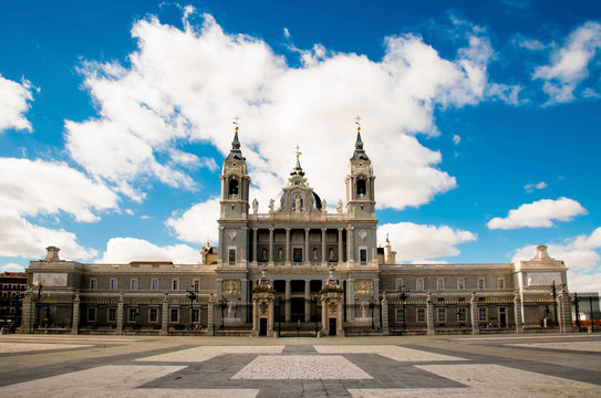 Royal Palace is landmark in Madrid, Spain.