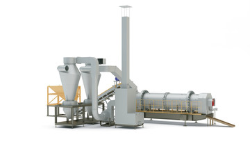 Equipment, the mechanism on white background