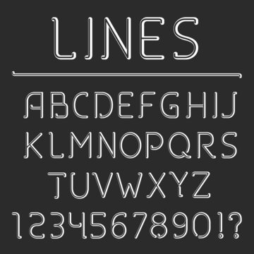 Retro Line Alphabet and Numbers