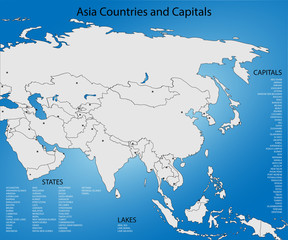 Asia Countries and Capitals