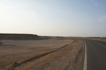 road in desert landscape