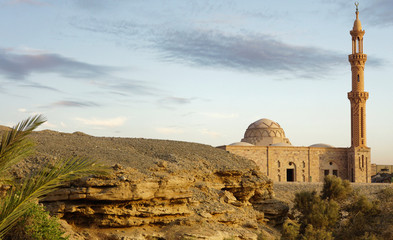 mosque desert landscape