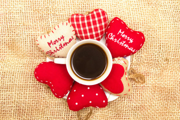 Coffee and Christmas heart