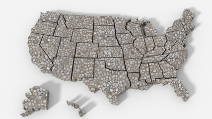 USA map texture roccia