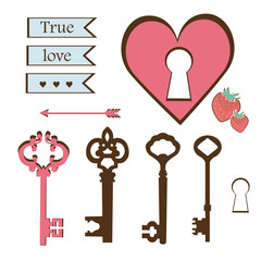 sweet set of keys, heart, lettering