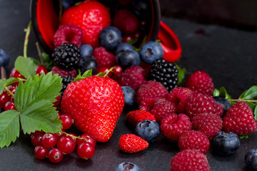 set of  fresh berries
