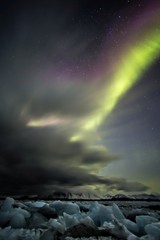 Paysage d& 39 aurores boréales - Arctique, Svalbard