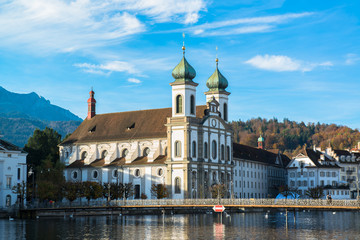 Fototapeta na wymiar Jesuit church in Lucerne, Switzerland