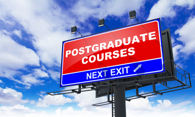 Postgraduate Courses on Red Billboard.