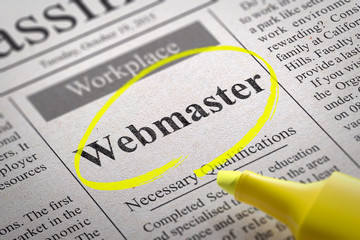 Webmaster Vacancy in Newspaper. - obrazy, fototapety, plakaty