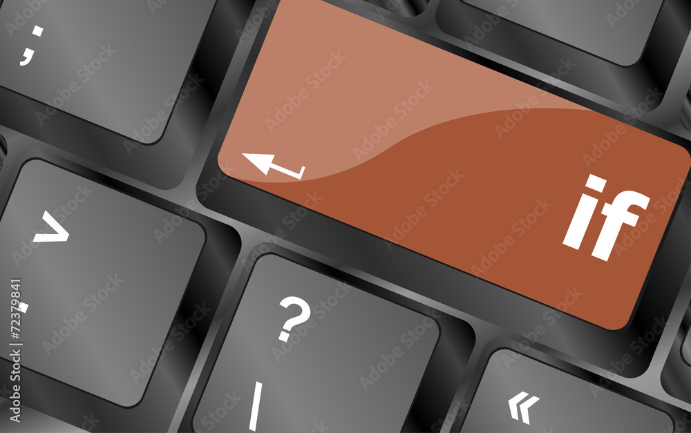 Poster if word on computer pc keyboard key