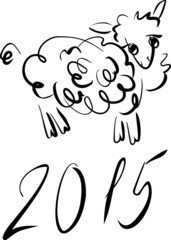 New year card with sheep