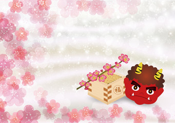 節分　梅　背景