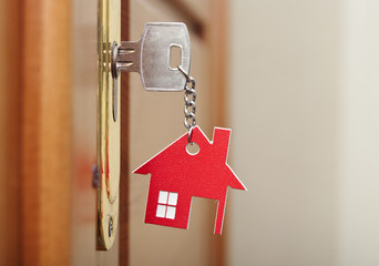 Symbol of the house and stick the key in the keyhole