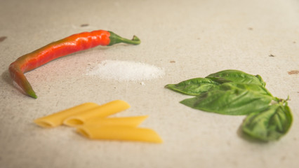 still life pasta composition