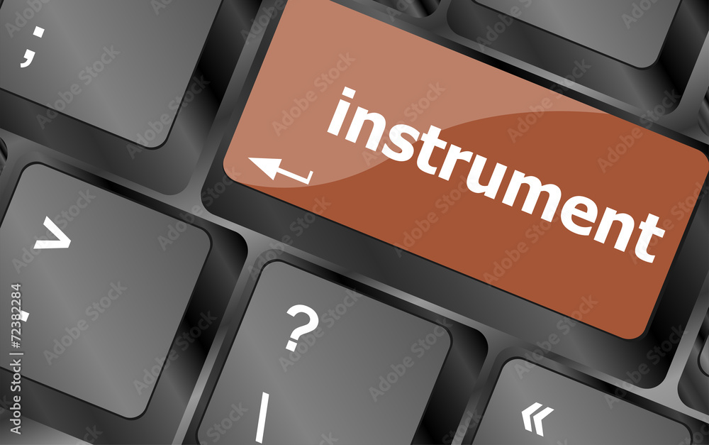 Poster close up view on conceptual keyboard keys - instrument
