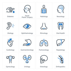 Medical & Health Care Icons Set 1 - Specialties