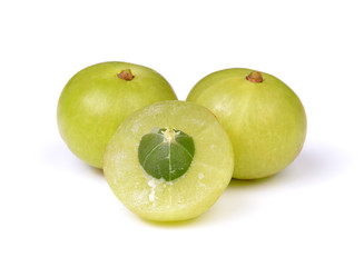 gooseberries on white background