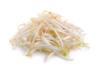 Bean Sprouts on White Background