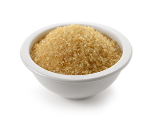 Sugar in bowl isolated on white