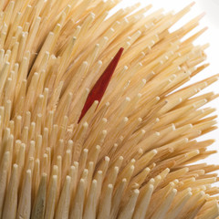 Red color toothpick different with the other