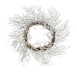 Decorative Christmas wreath isolated on white