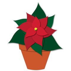 Poinsettia potted felt