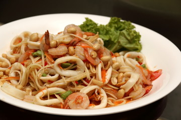 Asian spicy squid salad