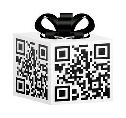 QR Code Gift Box with Black Bow