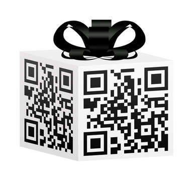 QR Code Gift Box With Black Bow