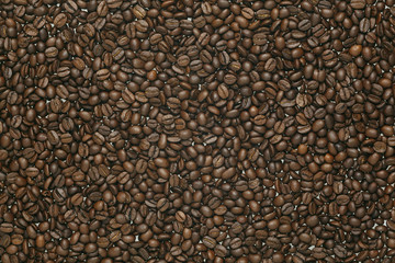 Caffe edition, coffee beans on white background