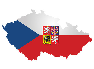 Flag and crest of the Czech Republic