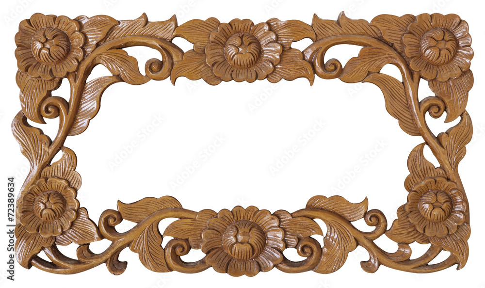 Wall mural flower carved frame